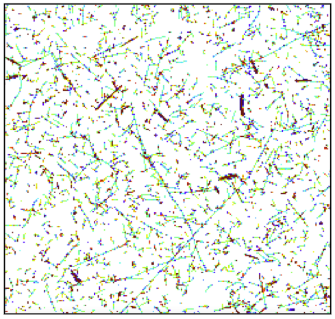 TIMEPIX detector image recorded on an airplane