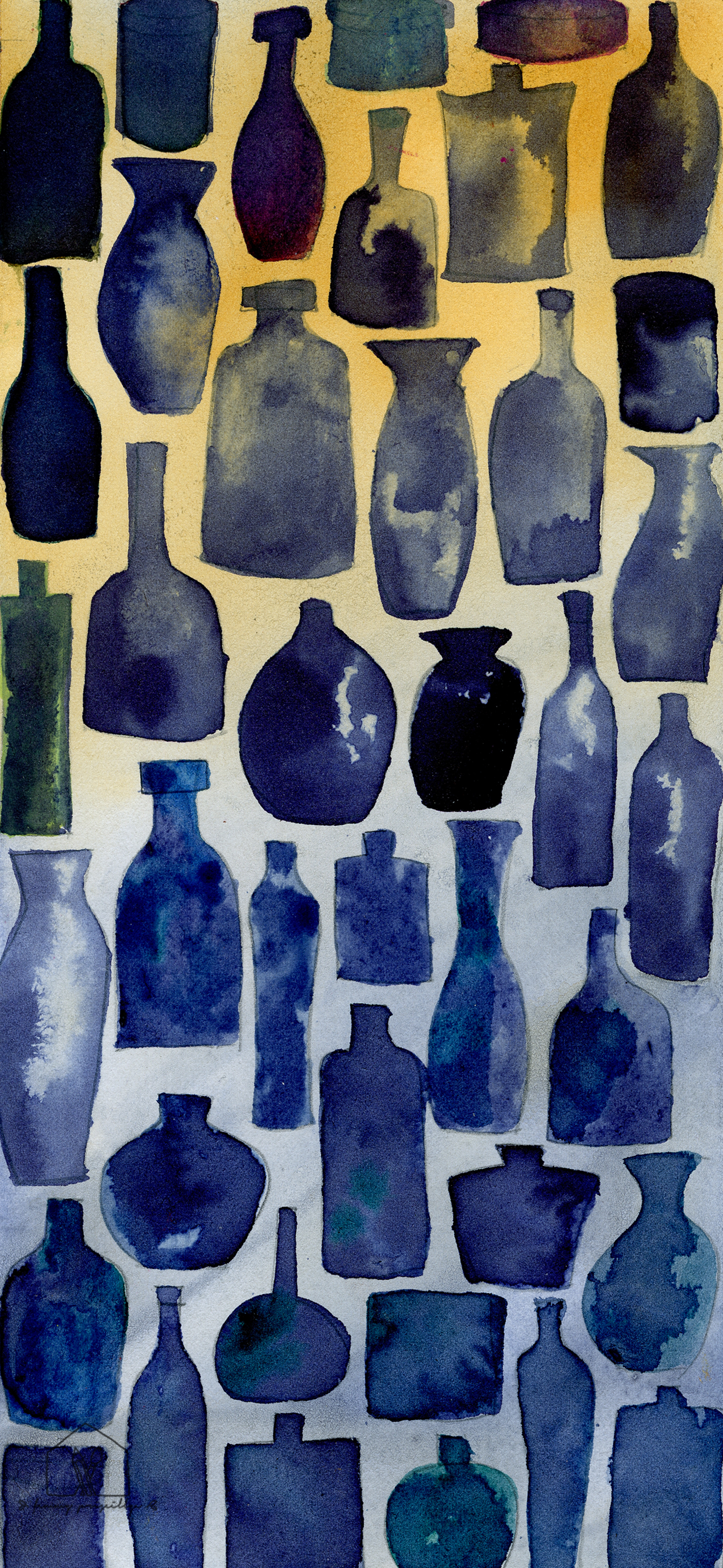 Watercolor bottles